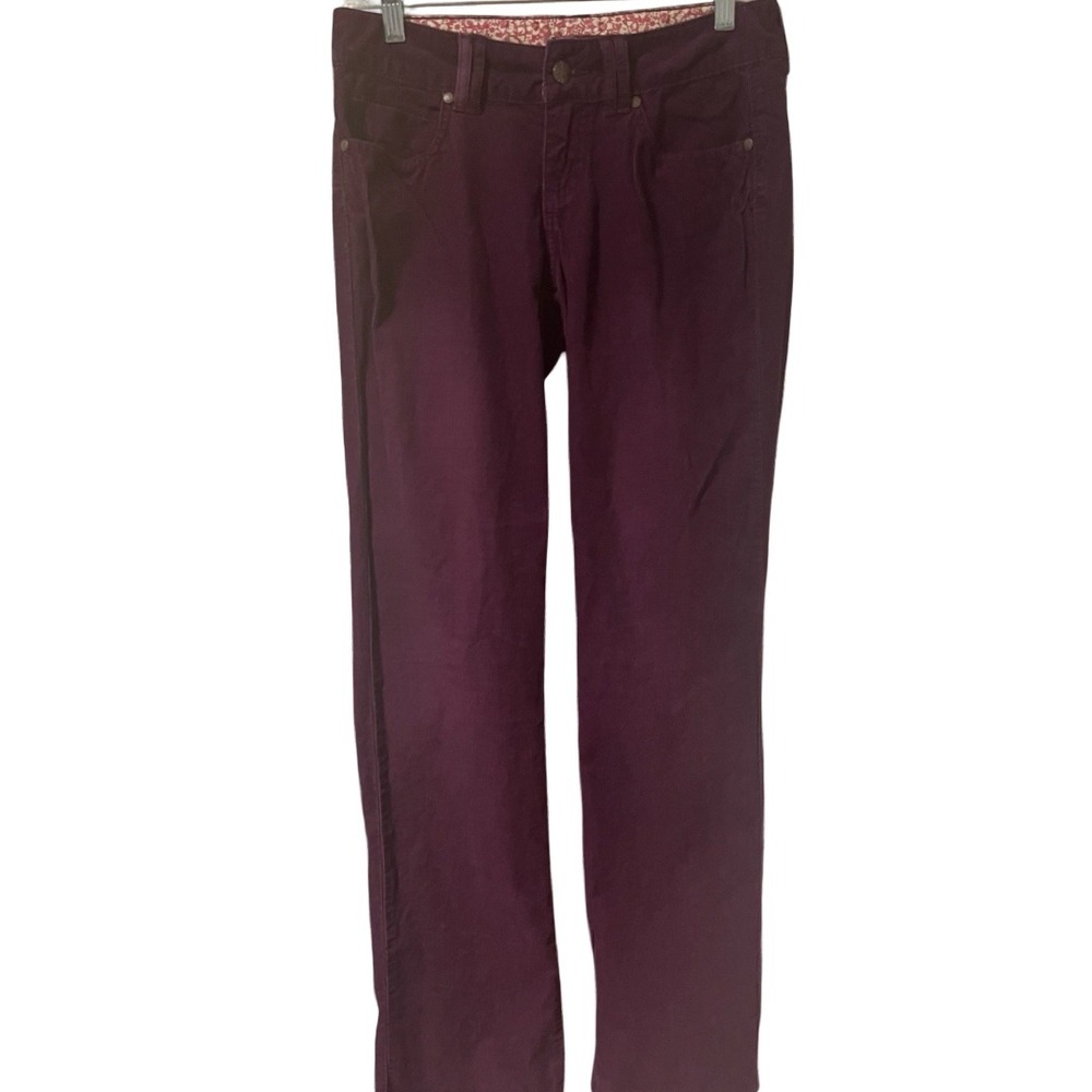 Prana Womens Plum Purple Corduroy Pants Size 0 Tall (shortened, 42" long)‎